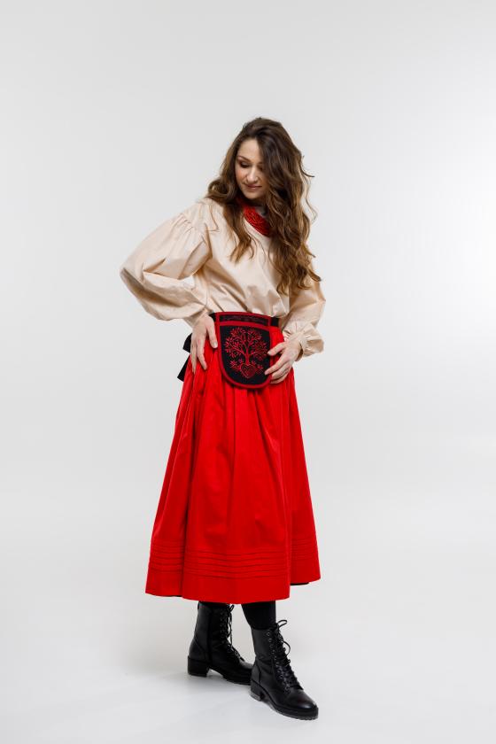 Спідниця двостороння на рівному поясі червона/чорна (Індивідуальне пошиття) Спідниця двостороння на рівному поясі червона/чорна (Індивідуальне пошиття)