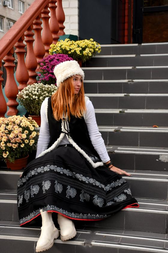 Спідниця одностороння з вибійкою індики