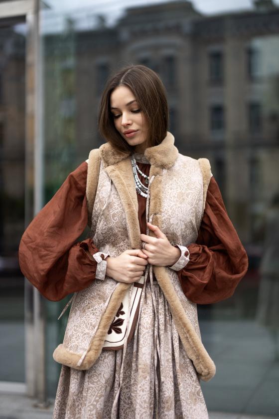 Двостороння жилетка, штучне хутро кролика