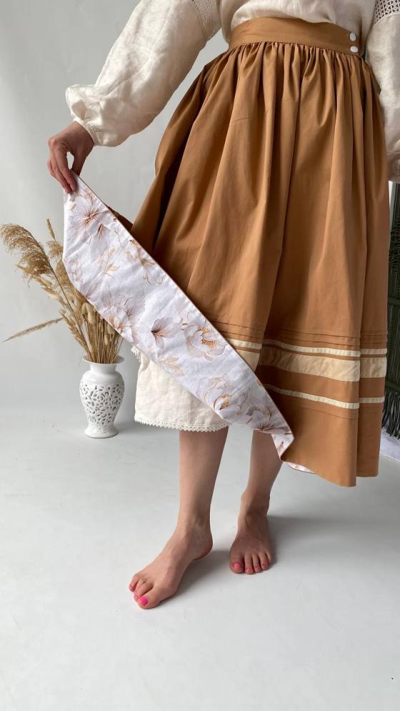 Спідниця одностороння з квітковим підбоєм