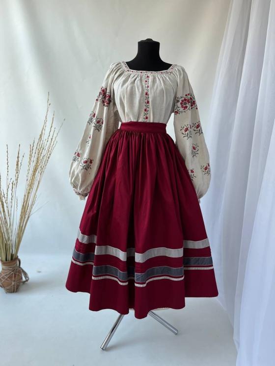 Спідниця одностороння бордова