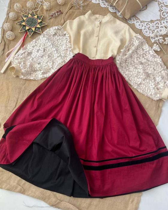 Спідниця двостороння чорна/бордо (Індивідуальне пошиття) Спідниця двостороння чорна/бордо (Індивідуальне пошиття)