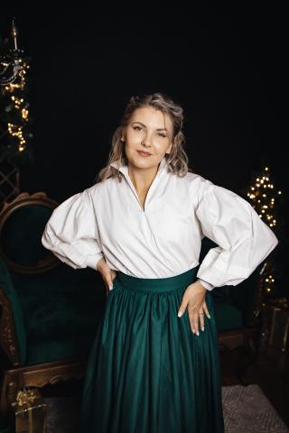 Сорочка з бавовни з пишними рукавами в молочному кольорі (XS) Сорочка з бавовни з пишними рукавами в молочному кольорі (XS)