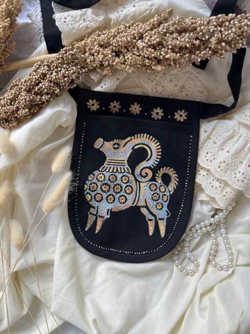 Кишенька з вибійкою Лембик та ручним розписом Кишенька з вибійкою Лембик та ручним розписом