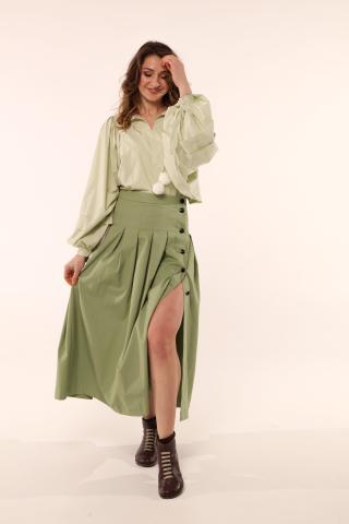 Спідниця з ґудзиками, зелена (Індивідуальне пошиття)