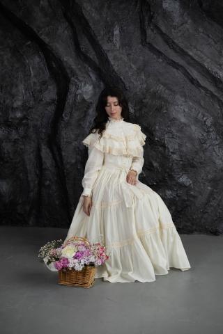 Сукня з мереживом молочна (M) Сукня з мереживом молочна (M)