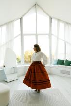 Спідниця зі стрічками на кокетці "Марія" Спідниця зі стрічками на кокетці "Марія"