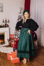 Сорочка з натуральної бавовни з пишними рукавами в чорному кольорі