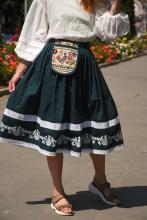 Спідниця одностороння з вибійкою, зелена, довжина 75 см