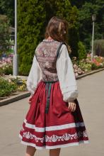 Спідниця одностороння з вибійкою, бордо, довжина 75 см