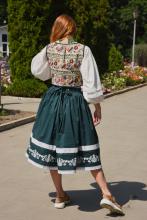 Спідниця одностороння з вибійкою, зелена, довжина 75 см