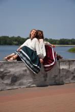 Спідниця одностороння з вибійкою, бордо, довжина 75 см