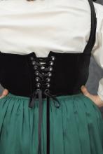 Корсет чорний на шнурівці та зав'язках на плечах