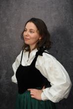 Корсет чорний на шнурівці та зав'язках на плечах