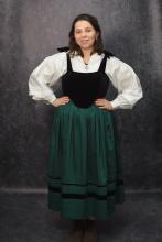 Корсет чорний на шнурівці та зав'язках на плечах