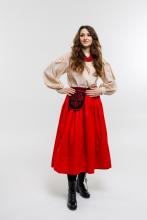 Спідниця двостороння на рівному поясі червона/чорна (Індивідуальне пошиття) Спідниця двостороння на рівному поясі червона/чорна (Індивідуальне пошиття)