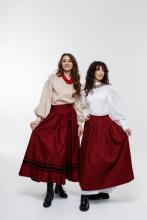 Двостороння спідниця на рівному поясі бордо/зелена (Індивідуальне пошиття) Двостороння спідниця на рівному поясі бордо/зелена (Індивідуальне пошиття)