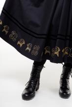 Спідниця одностороння на кокетці з вибійкою "Баранці" та розписаним поясом