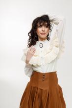 Спідниця з високим поясом коричнева