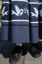 Спідниця з вибійкою одностороння синя