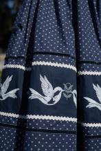 Спідниця з вибійкою одностороння синя