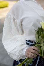 Сорочка з пишними рукавами з декором (M)