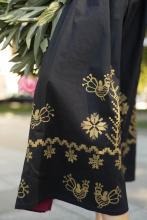 Спідниця двостороння з вибійкою чорна/бордо (Індивідуальне пошиття)