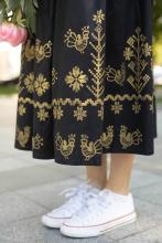 Спідниця двостороння з вибійкою чорна/бордо (Індивідуальне пошиття)