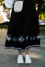 Спідниця двостороння з вибійкою чорна/бордо (Індивідуальне пошиття)