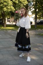 Спідниця двостороння з вибійкою чорна/бордо (Індивідуальне пошиття)