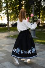 Спідниця двостороння з вибійкою чорна/бордо (Індивідуальне пошиття)