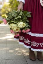 Спідниця з вибійкою одностороння бордова, 85 см довжина Спідниця з вибійкою одностороння бордова, 85 см довжина