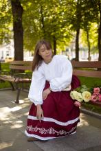 Спідниця з вибійкою одностороння бордова, 85 см довжина Спідниця з вибійкою одностороння бордова, 85 см довжина