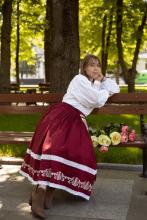 Спідниця з вибійкою одностороння бордова, 85 см довжина Спідниця з вибійкою одностороння бордова, 85 см довжина