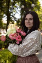 Сорочка лляна з декорованими рукавами (M)