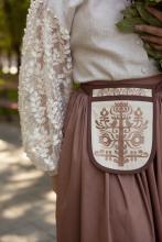 Сорочка лляна з декорованими рукавами (M)