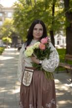 Сорочка лляна з декорованими рукавами (M)