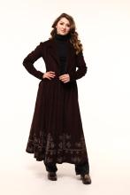 Сукня на запах коричнева з вибійкою (Індивідуальне пошиття)