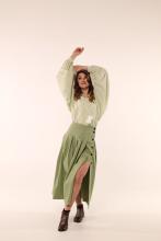 Спідниця з ґудзиками, зелена (Індивідуальне пошиття)