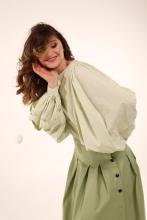 Сорочка з пишними рукавами зелена (Індивідуальне пошиття)