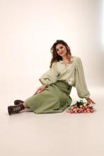 Спідниця з ґудзиками, зелена (Індивідуальне пошиття)