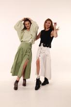 Спідниця з ґудзиками, зелена (Індивідуальне пошиття)