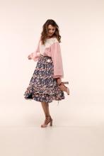 Сорочка з пишними рукавами та вишивкою, рожева (Індивідуальне пошиття)