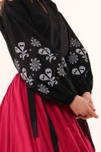 Сорочка з вибійкою, чорна (Індивідуальне пошиття)