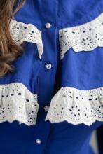 Сукня з  мереживом синя (M)