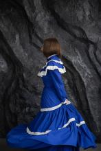 Сукня з  мереживом синя (M)