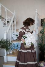 Сукня з мереживом коричнева (M)