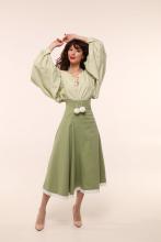 Спідниця одностороння з високим корсетним поясом, зелена (Індивідуальне пошиття)