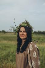 Довга сорочка з вибійкою льон/віскоза Довга сорочка з вибійкою льон/віскоза