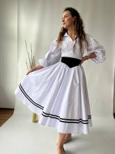 Пишна спідниця з кокеткою, біла